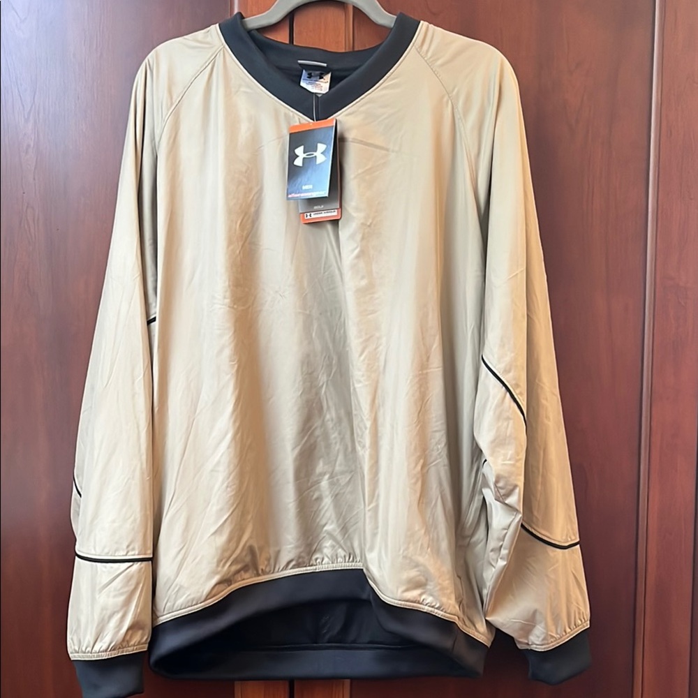 NWT Under Armour Tan Pullover Golf Shirt